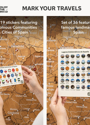 Wooden Map of Spain – Oak