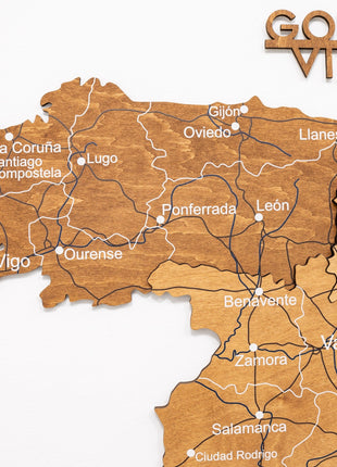 Wooden Map of Spain – Oak