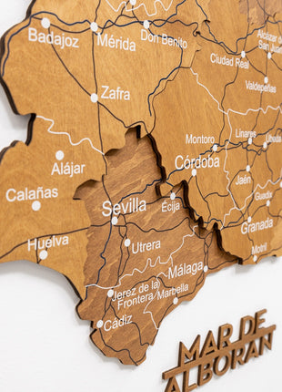 Wooden Map of Spain – Oak