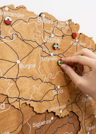 Wooden Map of Spain – Oak
