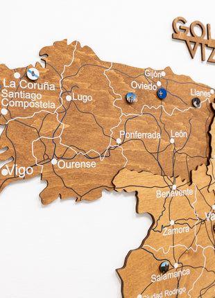 Wooden Map of Spain – Oak