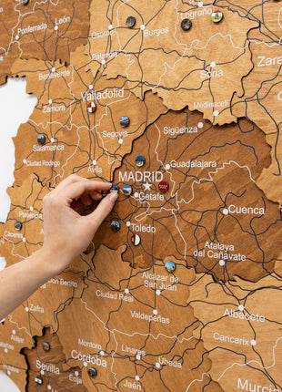 Wooden Map of Spain – Oak