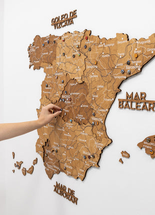 Wooden Map of Spain – Oak