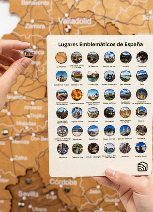 Wooden Map of Spain – Oak