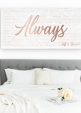 7th Year Song Lyric Anniversary Gift For Her or Him