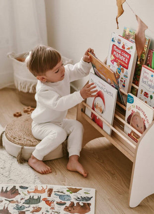 Wooden Montessori Bookshelf Natural